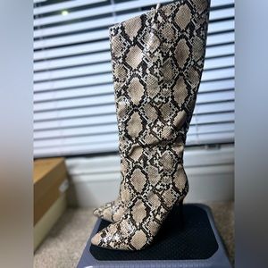 Snake Skin Heeled Boots